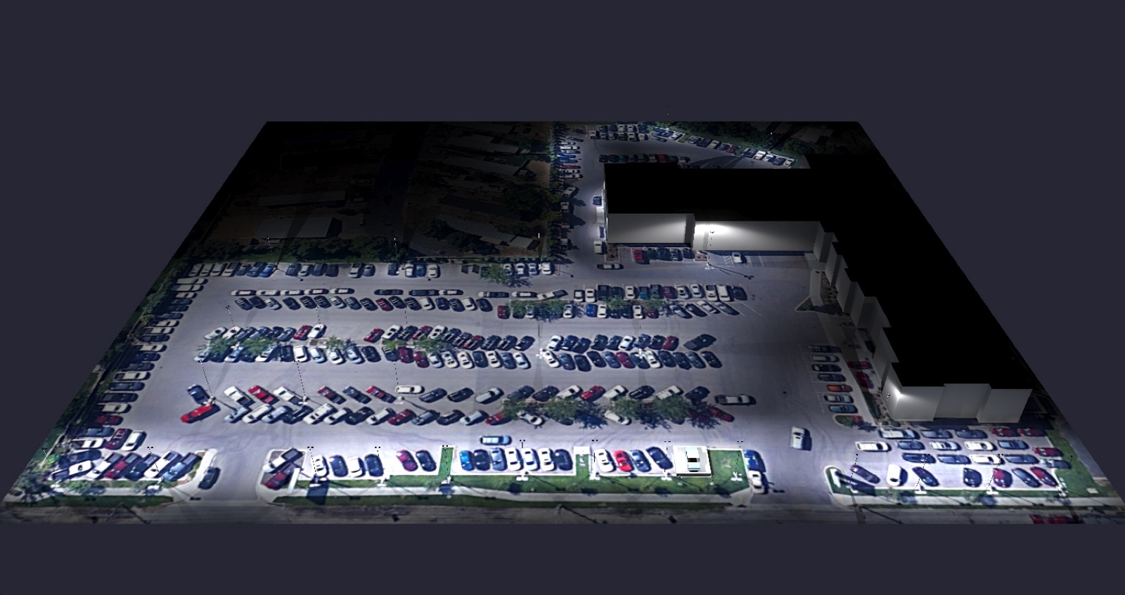 3D light rendering predicting exactly how the finished lot will look at night